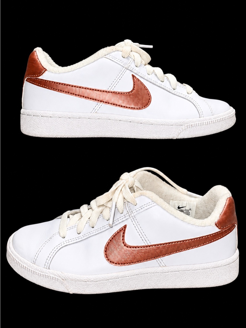 Nike Court Royale Women’s Size 5 White Metallic Red Bronze Rose Gold Sneakers